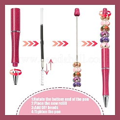 8pcs 8 stylos à billes en plastique de couleurs&nbsp;AJEW-YW0001-33
