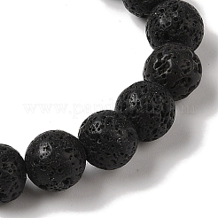 10 mm runde geflochtene Perlenarmbänder aus natürlichem Lavastein&nbsp;BJEW-C067-01C-09