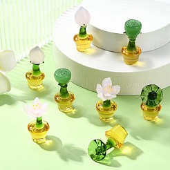 8 Stück 4 Arten Topfpflanzen-Glasfiguren&nbsp;DJEW-CJ0001-11
