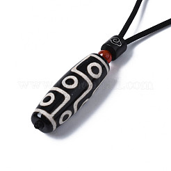 Buddhistischer Schmuck natürlichen tibetischen Stil Dzi Achat Mala Perlen Anhänger Halsketten&nbsp;NJEW-Q312-001