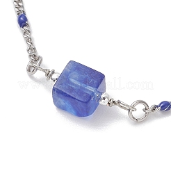 Bracelet en perles de verre à motif pastèque bleue&nbsp;BJEW-JB13080