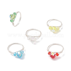Glasfingerringe&nbsp;RJEW-JR00925-02