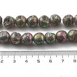 Fili di perle di roccia lavica naturale elettrodeposta&nbsp;G-A251-D01-01H