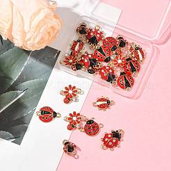24 Stück 6 Stile Legierung Kristall Strass Anschluss Charms&nbsp;FIND-FS0004-78