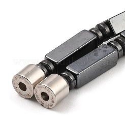 Collane rettangolari con perline di ematite sintetica non magnetica per donna uomo&nbsp;NJEW-E097-02