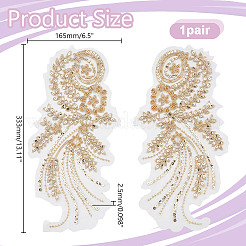 Polyester mit Glitzerstickerei zum Aufnähen auf Kleidungsflicken&nbsp;PATC-WH0024-010