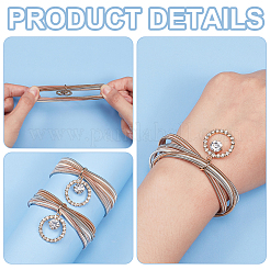 2 Stück Set aus mehrsträngigen Armbändern mit dehnbaren Eisenketten&nbsp;BJEW-BC0001-25