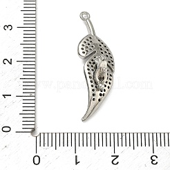 Blatt Messing Micro Pave Zirkonia Enhancer Shortener Kautionen&nbsp;KK-F934-07B-P