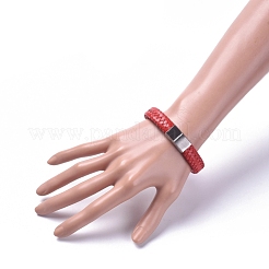 Bracelets unisexes armure de cordon en cuir&nbsp;BJEW-JB04893