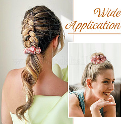 2 Stück 2 Stile schicke einfarbige französische Satin-Zopf-Haargummis für elegante Frisuren&nbsp;OHAR-TA0001-09