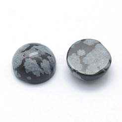 Natur Schneeflocken-Obsidian Cabochons&nbsp;G-P393-R55-4MM