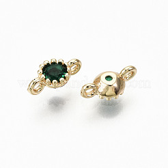 Messing Micro Pave Green Kubisch Zirkonia Verbinder Anschlüsse&nbsp;KK-T063-58G-NF