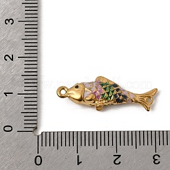 Breloques connecteurs de poisson en acier inoxydable 304 émaillé&nbsp;STAS-B128-54G-02
