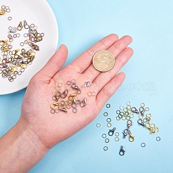 Legierung Karabiner Spangen und Eisen Ringe springen&nbsp;FIND-X0007