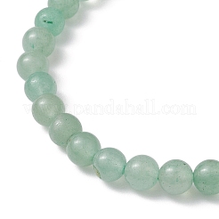 Cubo di avventurina verde naturale e braccialetti elasticizzati con perline rotonde&nbsp;BJEW-JB10807-02