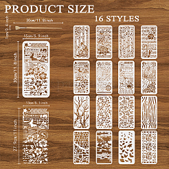 16 pz 16 stili pet scava fuori disegno pittura stencil&nbsp;DIY-WH0669-038