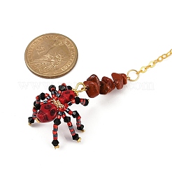 Decorazioni pendenti con perline di vetro e turchese sintetico tinto a tema Halloween&nbsp;HJEW-MZ00282-02
