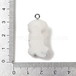 Pendentifs en résine opaque floquée à thème animalier&nbsp;RESI-H042-01P-08