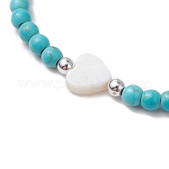 2 Stück Armbänder aus synthetischen türkisfarbenen Perlen in 2 Farben.&nbsp;BJEW-JB11612