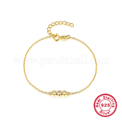 S925 bracciale in argento sterling con zirconi rotondi&nbsp;PB1196-1