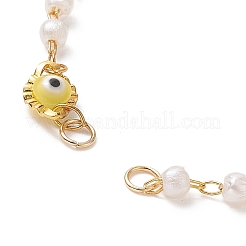 Handgefertigte Lanpwork-Gliederarmbandherstellung mit bösem Blick&nbsp;AJEW-JB01150-13