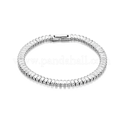Tennisarmbänder aus Edelstahl 304 mit rechteckigem Pavé-Fassung und klaren Zirkonia für Damen&nbsp;IC8898-1