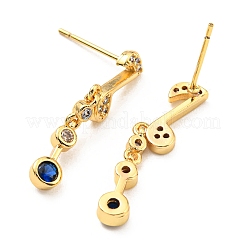 Orecchini pendenti con nota musicale con zirconi cubici&nbsp;KK-C026-17G