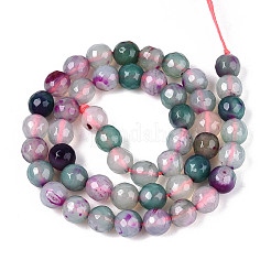 Brins de perles d'agate naturelle (teintes et chauffées)&nbsp;G-T139-8mm-88C
