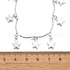 Collane con ciondolo a forma di stella con barra di collegamento testurizzata in acciaio inossidabile 304&nbsp;NJEW-R023-02P