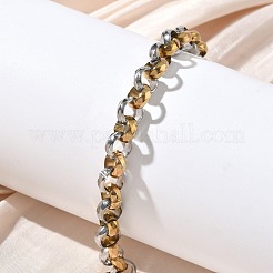 Bracelets à maillons rolo bicolores en acier inoxydable 304 pour femmes&nbsp;BJEW-A160-05GP