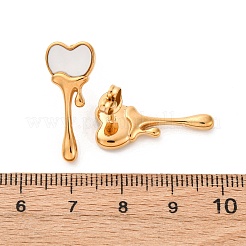 Ohrstecker aus natürlichem weißen Muschel-Edelstahl 304&nbsp;EJEW-Z118-01G