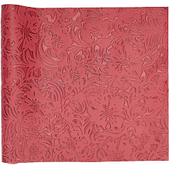 1 Blatt geprägter Kunstlederstoff mit Blumenmuster&nbsp;DIY-CL0001-19B