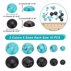 150 pz 10 stili cabochon turchesi sintetici&nbsp;TURQ-AR0001-23