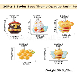 20 Stück 5 Stile Bienen-Thema undurchsichtige Harzanhänger&nbsp;RESI-CJ0003-81