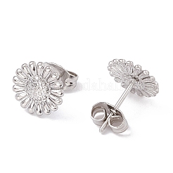 Anlaufgeschützte Sonnenblumen-Ohrstecker aus 304 Edelstahl für Damen&nbsp;EJEW-G338-05P