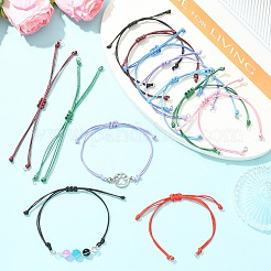 40 bracelet en cordon de polyester ciré de 8 couleurs&nbsp;AJEW-CJ00017
