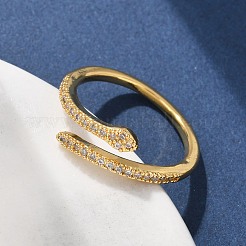 Micro ottone spianare anelli zirconi&nbsp;RJEW-C120-30A-G