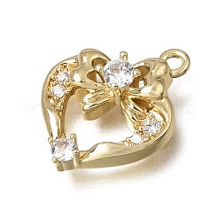 Pendenti in ottone con micro pavé di zirconi trasparenti per San Valentino&nbsp;KK-A302-04G