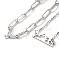 Ensembles de bracelets à chaînes et à câbles en acier inoxydable 304 résistant au ternissement&nbsp;AJEW-U005-05E-P
