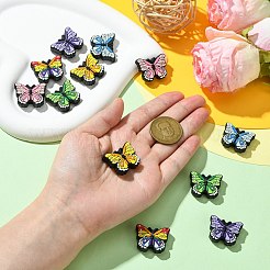 12 Stück 6 Stile Schmetterling Lebensmittelqualität umweltfreundliche Silikonperlen&nbsp;SIL-CJ0001-89