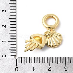 Messing Kornblumenblau Emaille europäische Anhänger&nbsp;KK-C138-03G