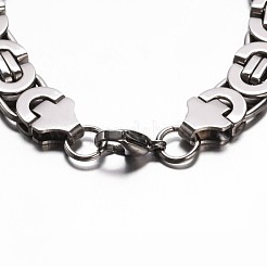 Anlaufgeschützte 201-Armbänder aus Edelstahl mit byzantinischer Kette&nbsp;BJEW-G469-12P