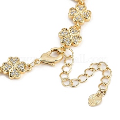 Braccialetti a maglie in ottone con micro pavé di zirconi cubici da donna&nbsp;BJEW-U013-01G-04