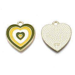 Placage de crémaillère pendentifs en émail en alliage d'or léger&nbsp;LS-ENAM-Q444-014K-RS