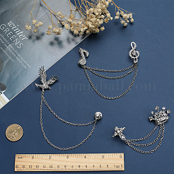 3 stücke 3 stil krone & adler & musik hinweis kristall strass hängende kette broschen&nbsp;JEWB-GF0001-34