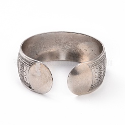 Bracelet manchette ouvert épais en alliage de style tibétain bohème pour femme&nbsp;BJEW-E002-01AS-02
