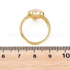 Bagues en quartz rose naturel avec accessoires en laiton&nbsp;G-H353-03G-06