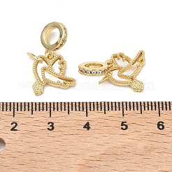 Messing mikro pflastern klare kubik zirkonia europäische baumeln charme&nbsp;KK-P345-34G