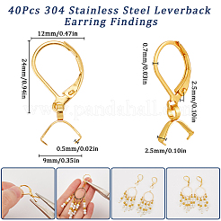 40 Stück Ohrringbeschläge aus Edelstahl 304&nbsp;STAS-SC0009-31G
