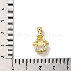 Ciondoli in ottone con placcatura a cremagliera con micro pavé di zirconi chiari&nbsp;KK-R158-10G